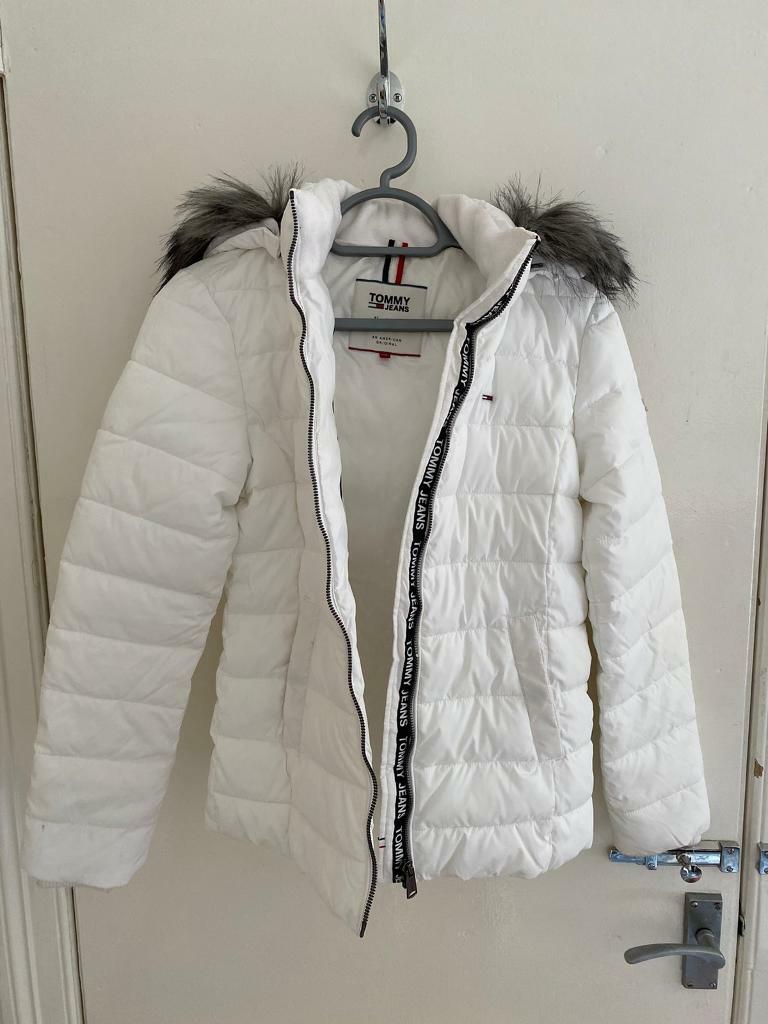 tommy hilfiger white winter jacket